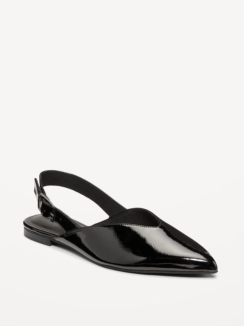 Wide Strap Slingback Flats