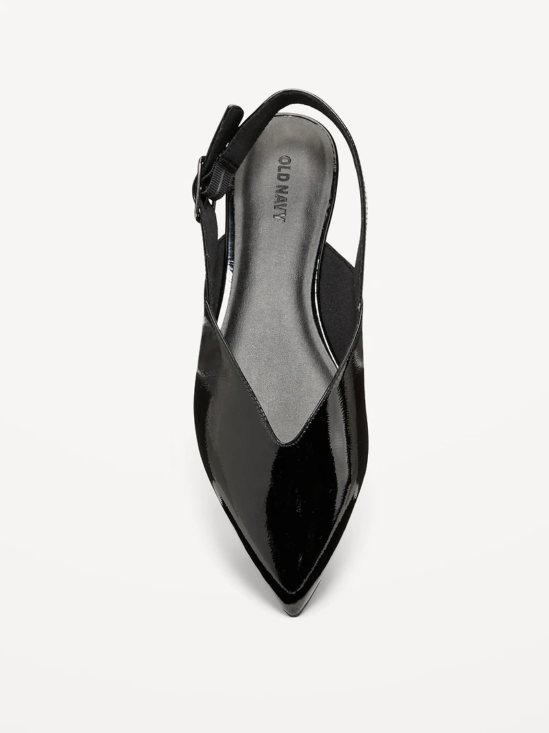 Wide Strap Slingback Flats