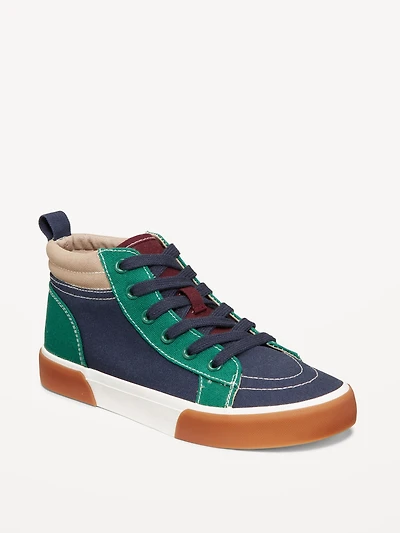 Mid-Top Canvas Lace-Up Sneakers for Boys