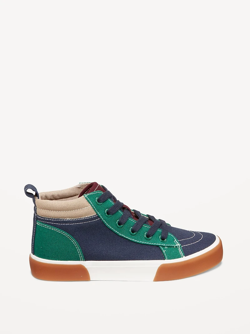 Mid-Top Canvas Lace-Up Sneakers for Boys