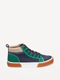 Mid-Top Canvas Lace-Up Sneakers for Boys