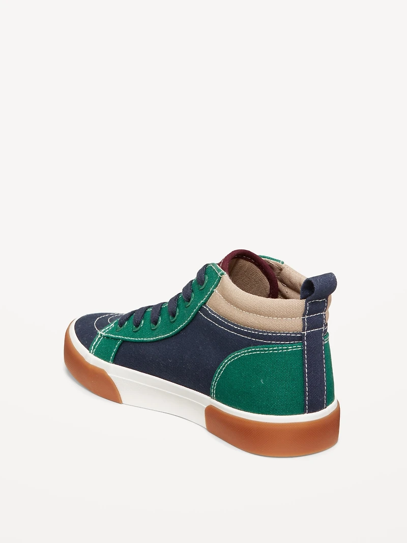 Mid-Top Canvas Lace-Up Sneakers for Boys
