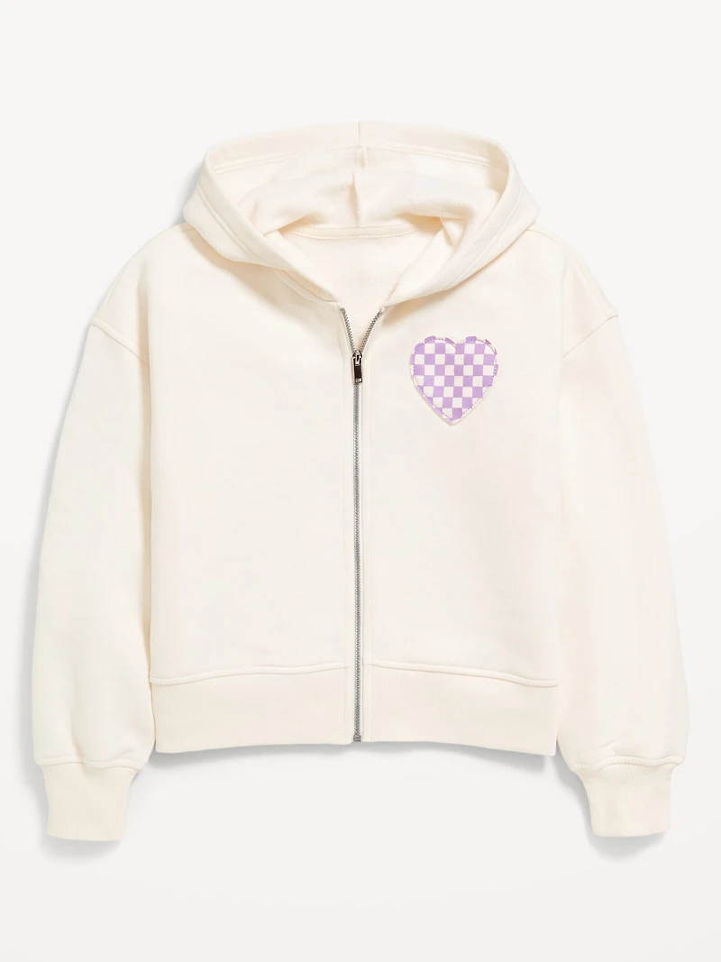 Favorite Fleece Printed Zip-Front Hoodie for Girls
