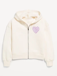 Favorite Fleece Printed Zip-Front Hoodie for Girls