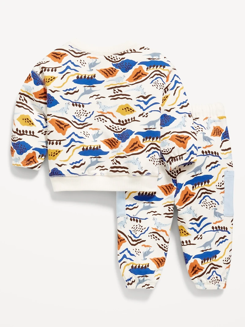 French-Terry Pocket Sweatshirt and Sweatpants Set for Baby