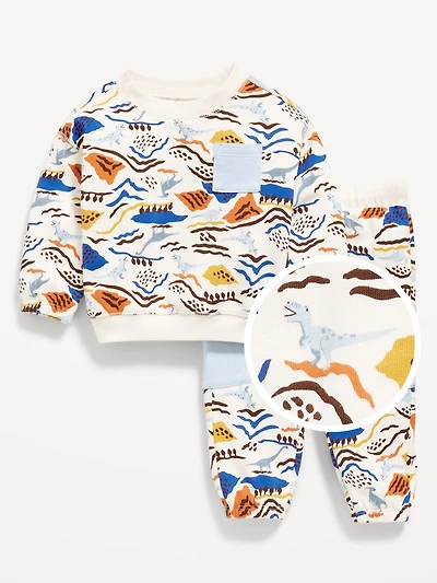 French-Terry Pocket Sweatshirt and Sweatpants Set for Baby