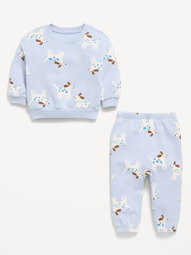 Printed Henley Sweatshirt and Sweatpants Set for Baby