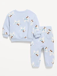 Printed Henley Sweatshirt and Sweatpants Set for Baby