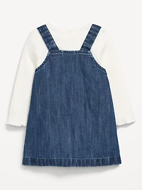 Long-Sleeve Ribbed T-Shirt and Dress Set for Baby