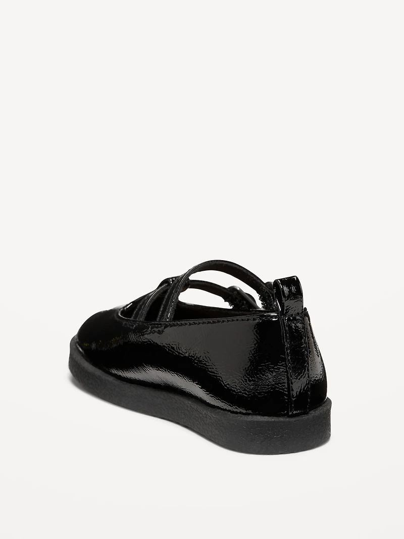Shiny Faux-Leather Double-Buckle Mary Jane Shoes for Toddler Girls