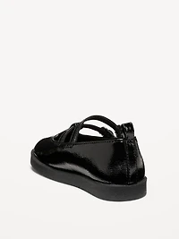 Shiny Faux-Leather Double-Buckle Mary Jane Shoes for Toddler Girls