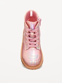 Side-Zip Combat Boots for Toddler Girls