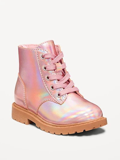 Side-Zip Combat Boots for Toddler Girls