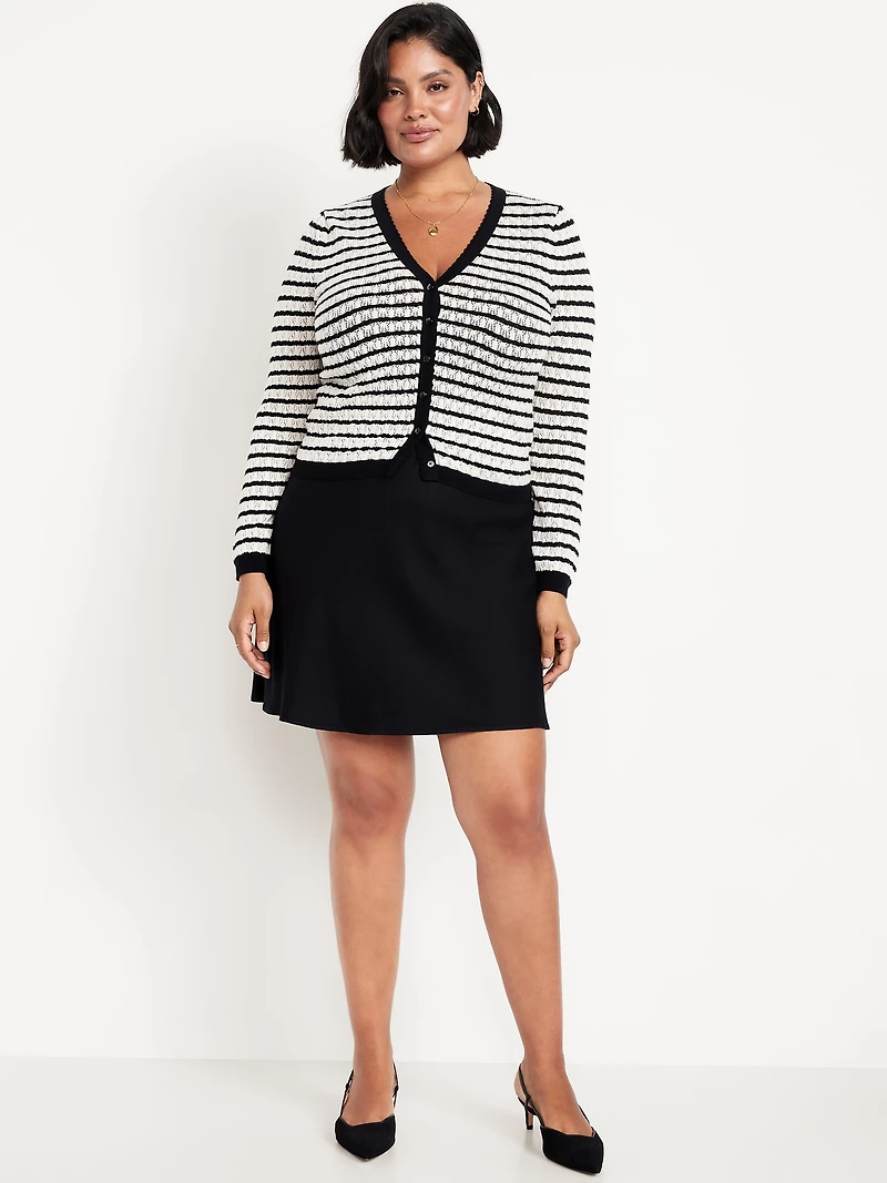 High-Waisted Crepe Mini Skirt