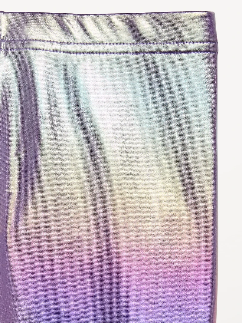 Shiny Foil Print Leggings for Girls