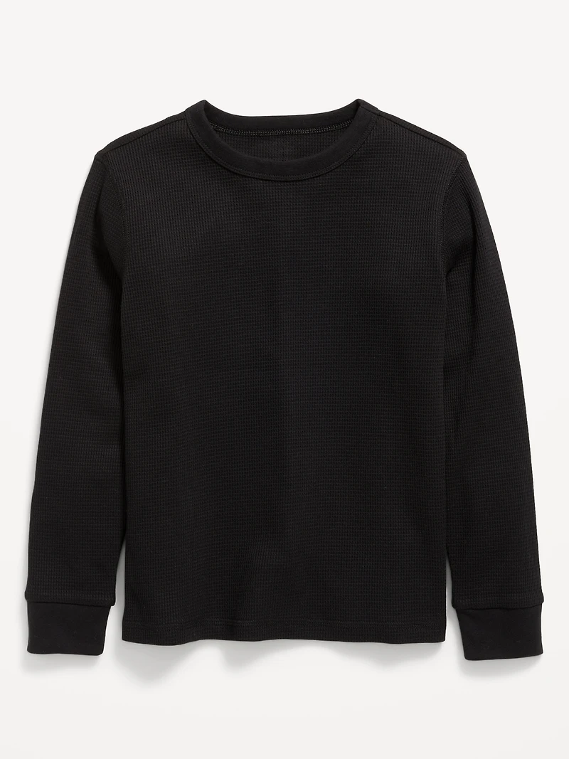 Long-Sleeve Waffle-Knit T-Shirt for Boys