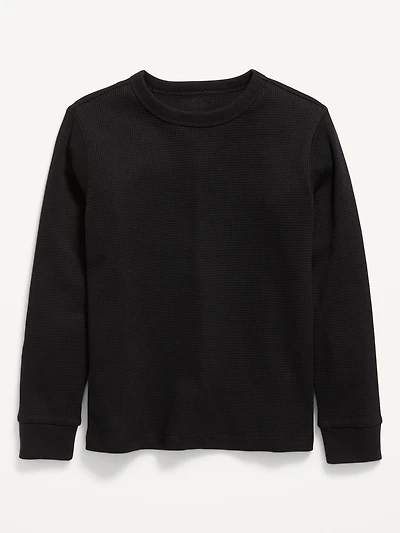 Long-Sleeve Waffle-Knit T-Shirt for Boys