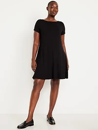 Short-Sleeve Mini Swing Dress