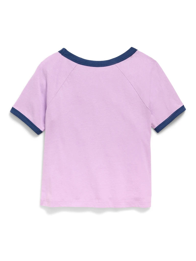 Fitted Short-Sleeve Graphic T-Shirt for Girls