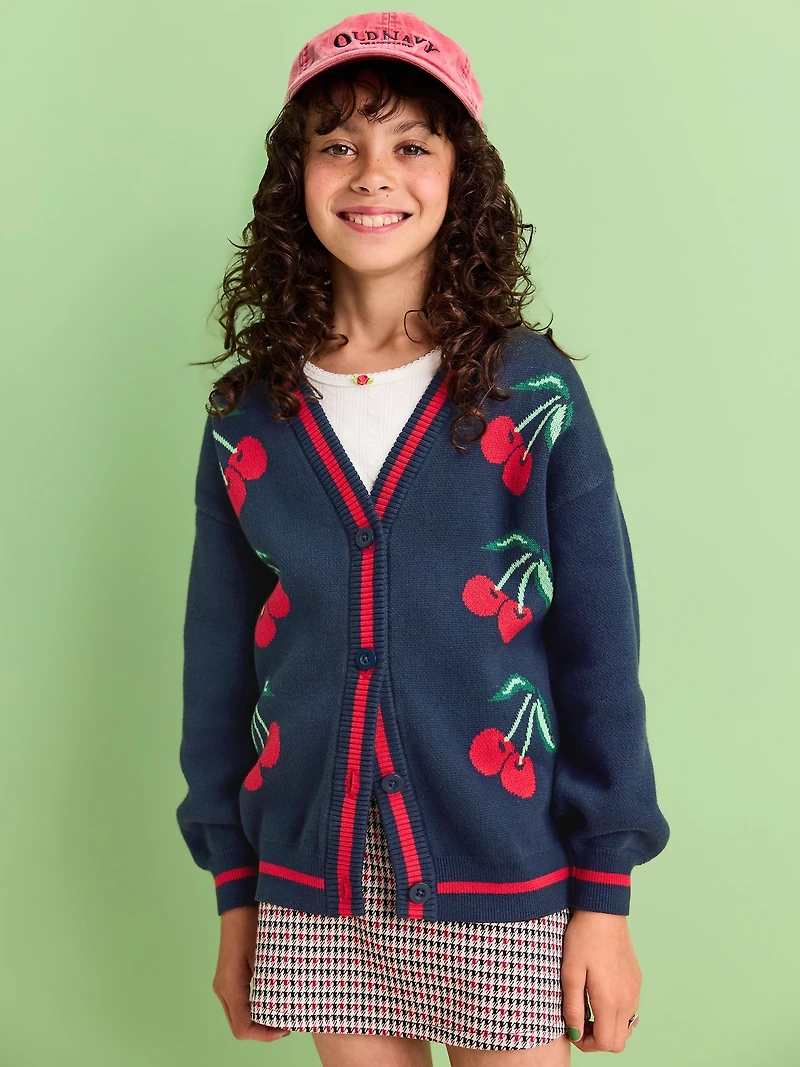 Slouchy Long-Sleeve Cardigan Sweater for Girls
