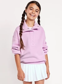 Oversized Snap-Button Sweatshirt for Girls