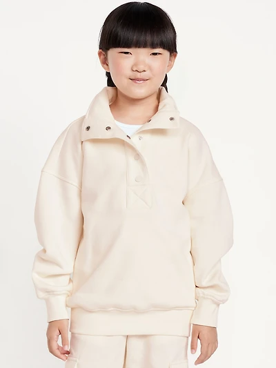 Oversized Snap-Button Sweatshirt for Girls