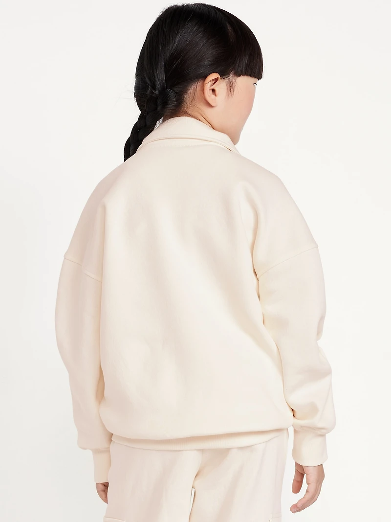 Oversized Snap-Button Sweatshirt for Girls