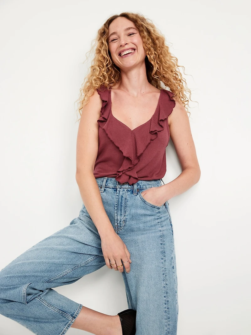 Sleeveless Ruffle Top
