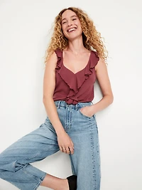 Sleeveless Ruffle Top