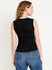 Sleeveless Pointelle Top