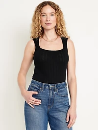 Sleeveless Pointelle Top