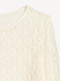 Long-Sleeve Lace Crew-Neck Top