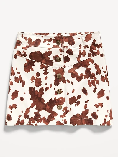 Button-Front Faux-Suede Skirt for Toddler Girls