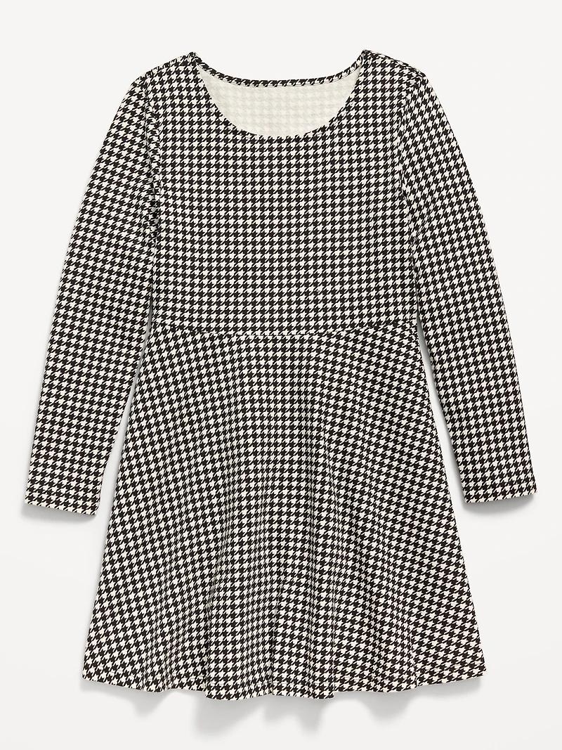 Long-Sleeve Fit and Flare Dress for Girls