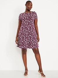 Short-Sleeve Mini Swing Dress