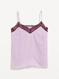 Lace-Trim Satin Cami Top