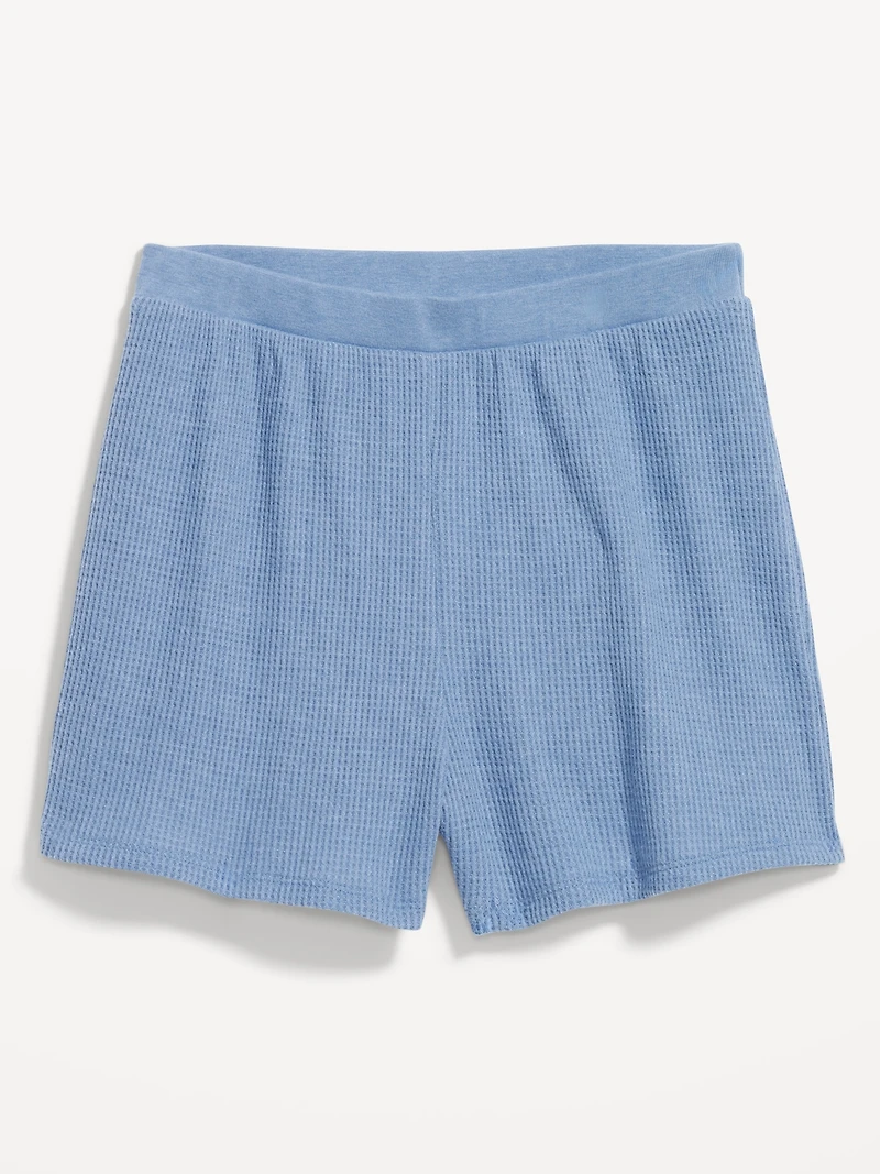 High-Waisted Cozy Waffle Pajama Shorts
