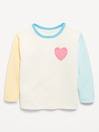 Long-Sleeve Heart Pocket T-Shirt for Toddler Girls