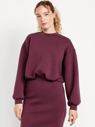Bounce Fleece Bubble-Hem Sweatshirt