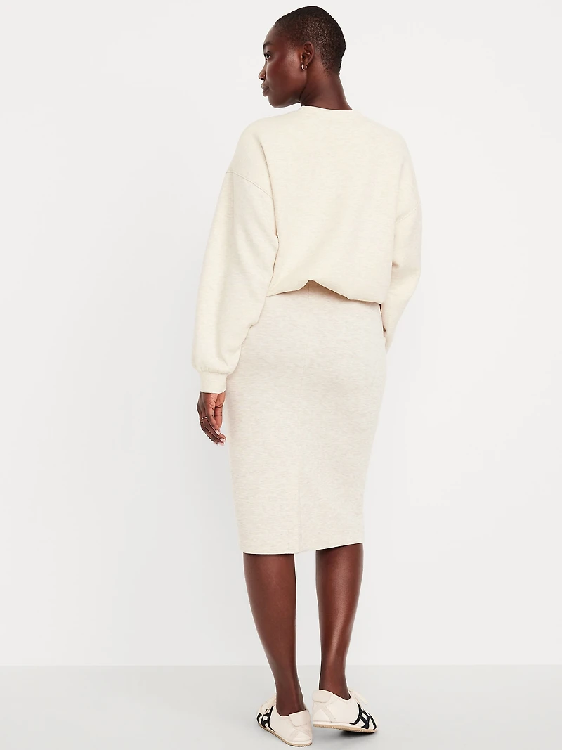 Extra High-Waisted Bounce Fleece Midi Skirt
