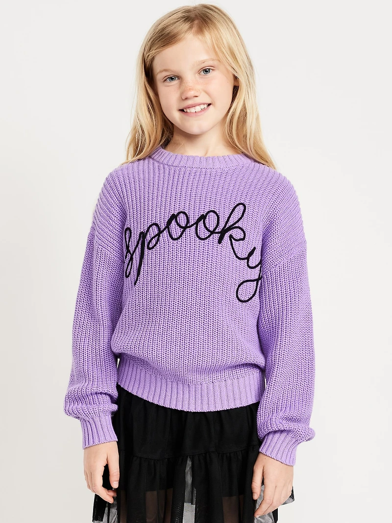 Oversized Crew-Neck Sweater for Girls