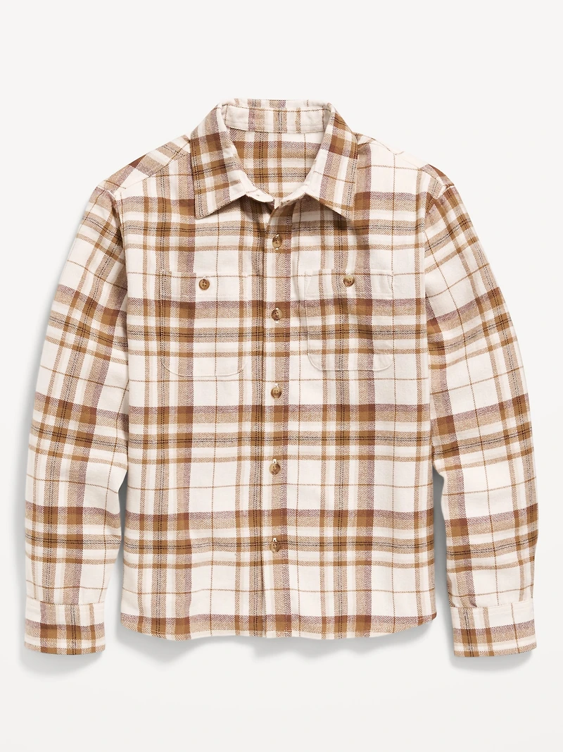 Long-Sleeve Pocket Flannel Shirt for Boys