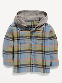 Button-Front Hooded Shirt for Toddler Boys