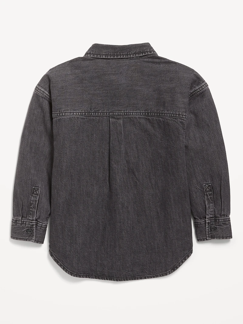 Oversized Pocket Jean Top for Girls