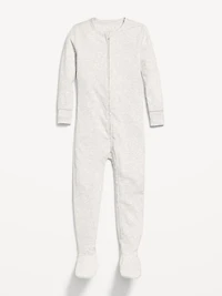 Snug-Fit 2-Way-Zip Ribbed Pajama One-Piece for Toddler & Baby
