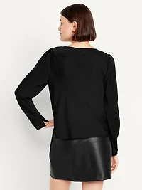 Cowl-Neck Satin Top