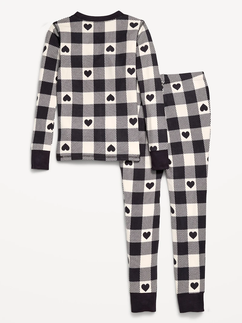 Gender-Neutral Snug-Fit Graphic Pajama Set for Kids