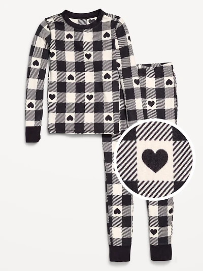 Gender-Neutral Snug-Fit Graphic Pajama Set for Kids