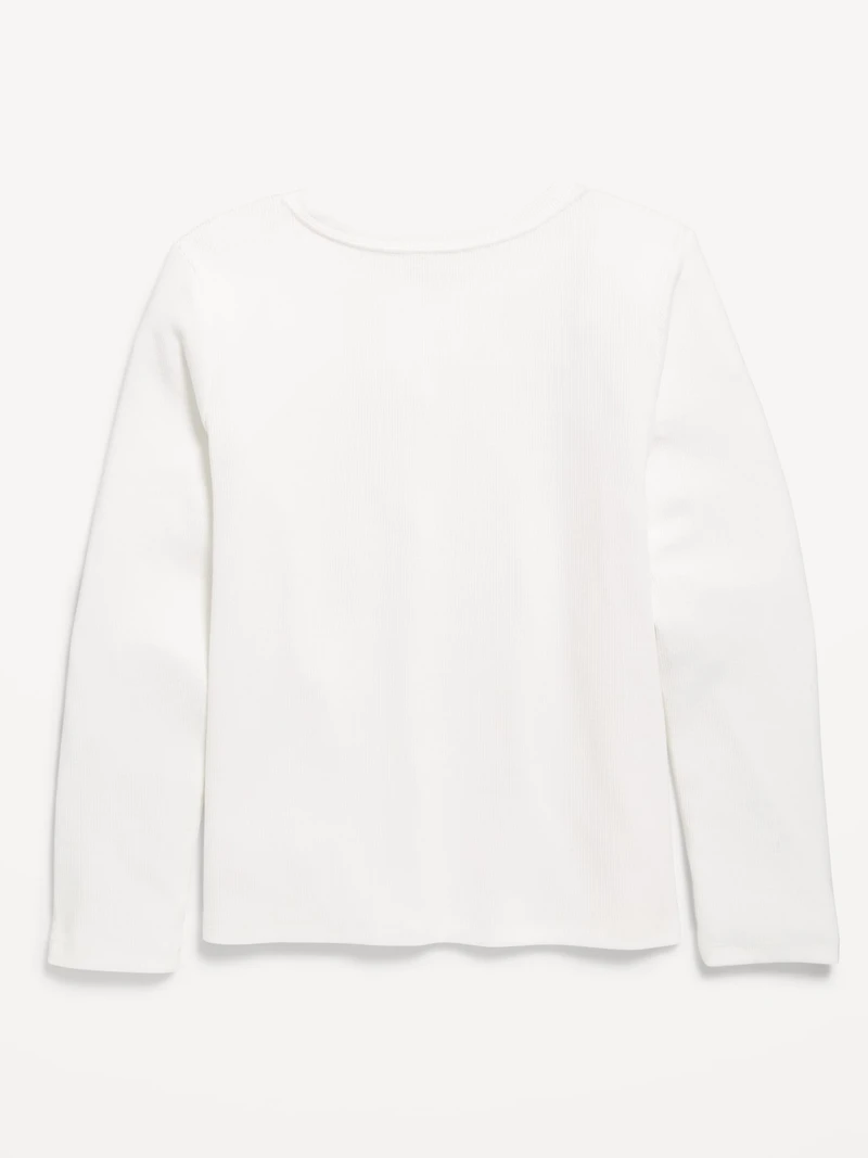 Softest Long-Sleeve Ribbed T-Shirt for Girls