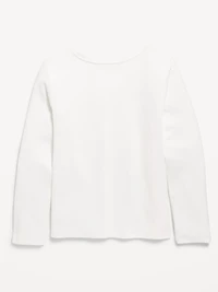 Softest Long-Sleeve Ribbed T-Shirt for Girls